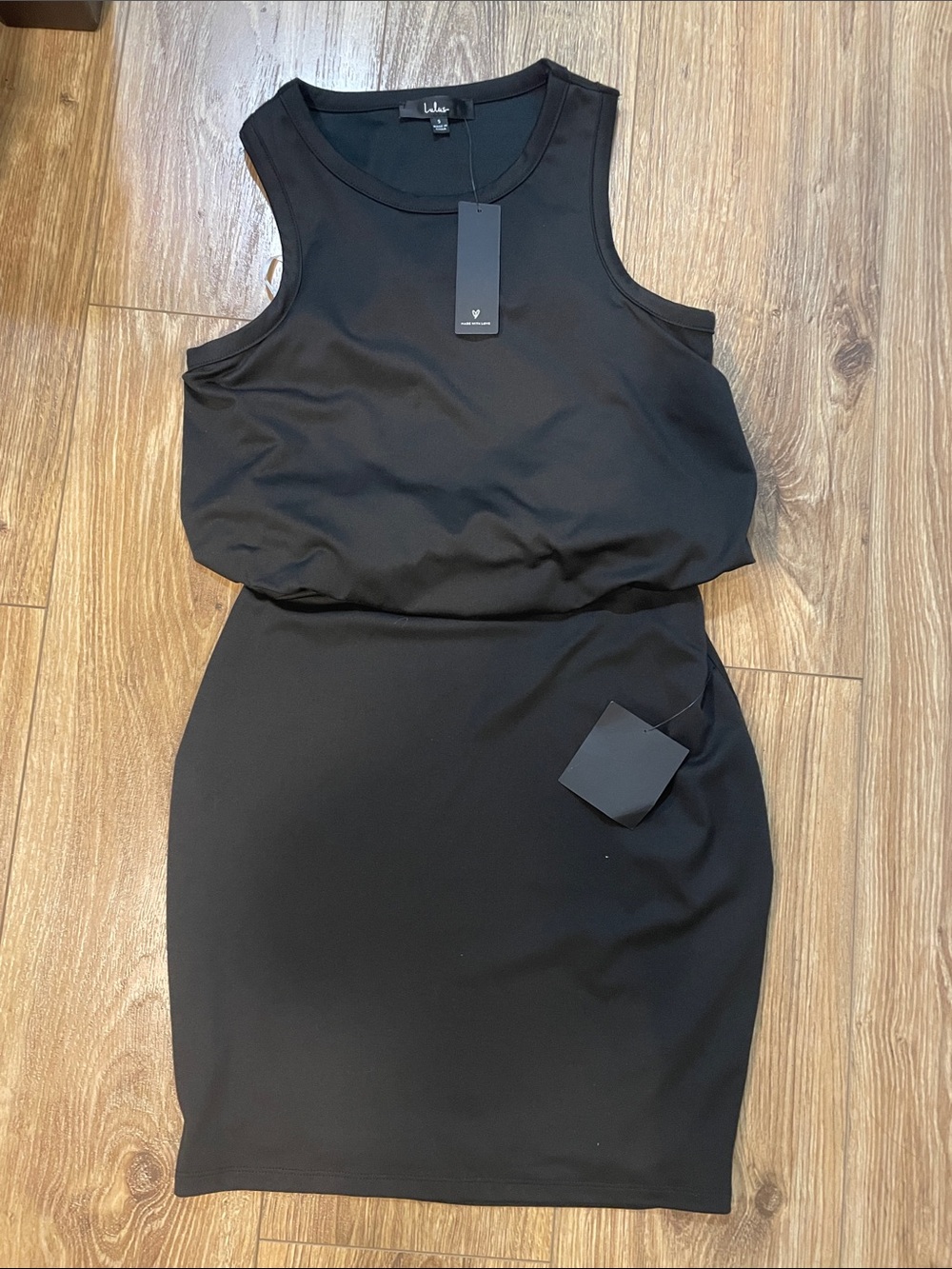 Lulu's Black Sleeveless Blouson Mini Dress